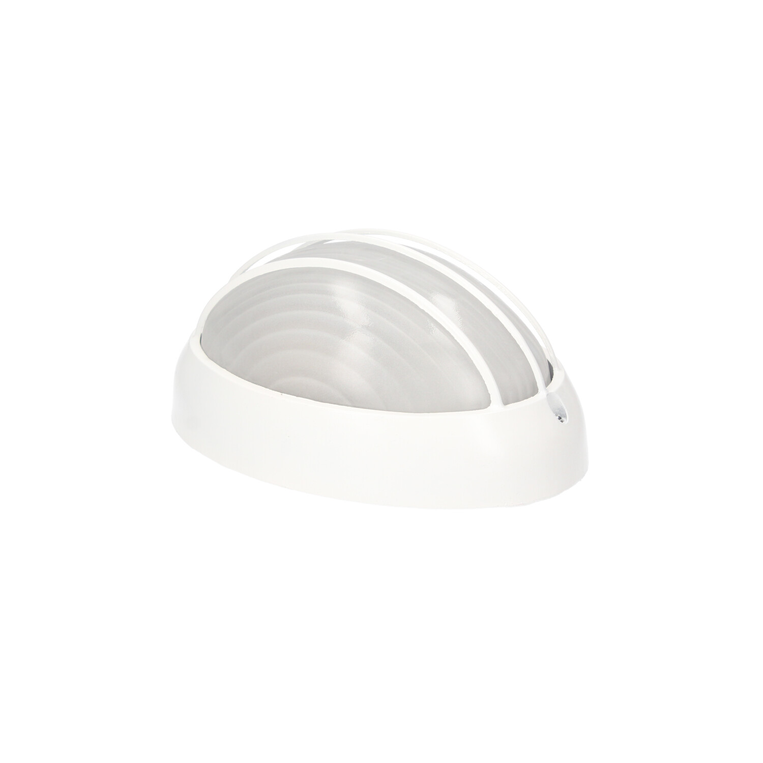 Aplique semiovalado aluminio rejilla E27 60W Bl.