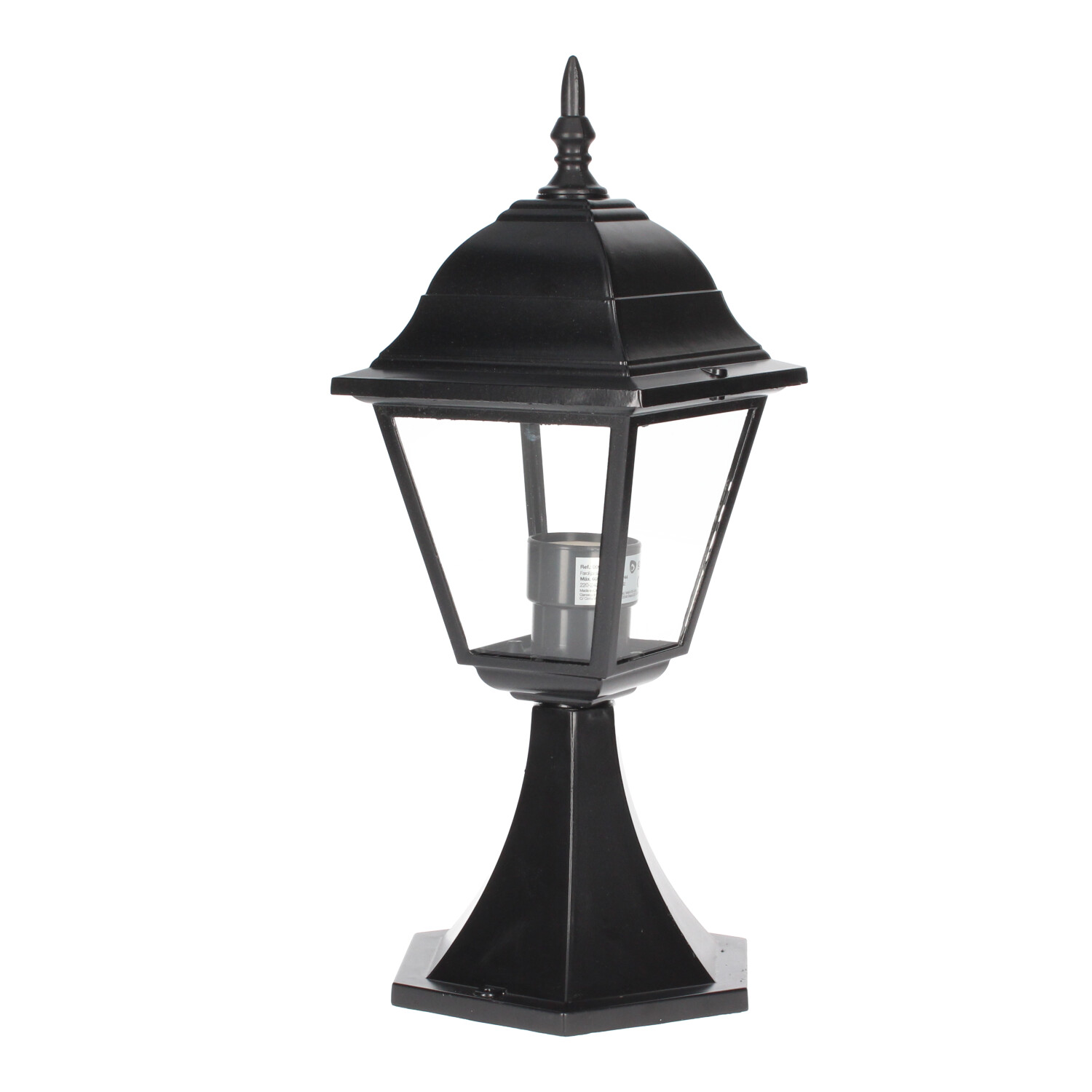 Farol de jardín sobremuro Serie Luna E27 Negro