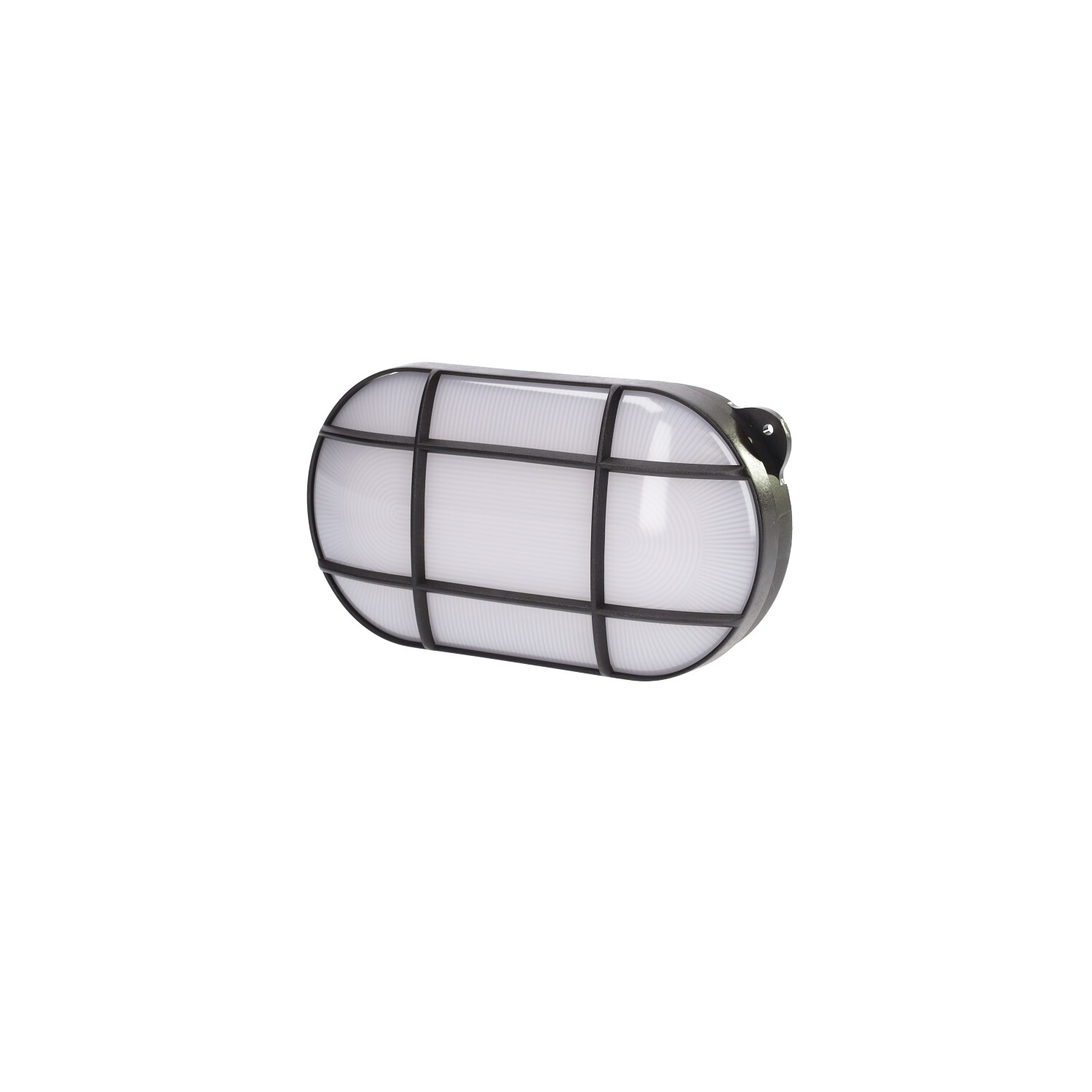 Aplique LED ovalado Cercis con rejilla 15W 6500K Negro