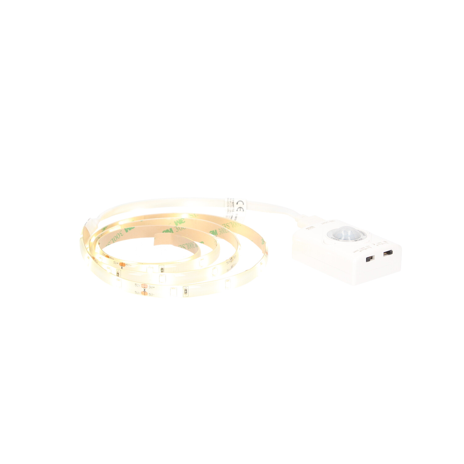 Kit 1M tira LED con batería y sensor de movimiento y crepuscular 2,4W 4200K