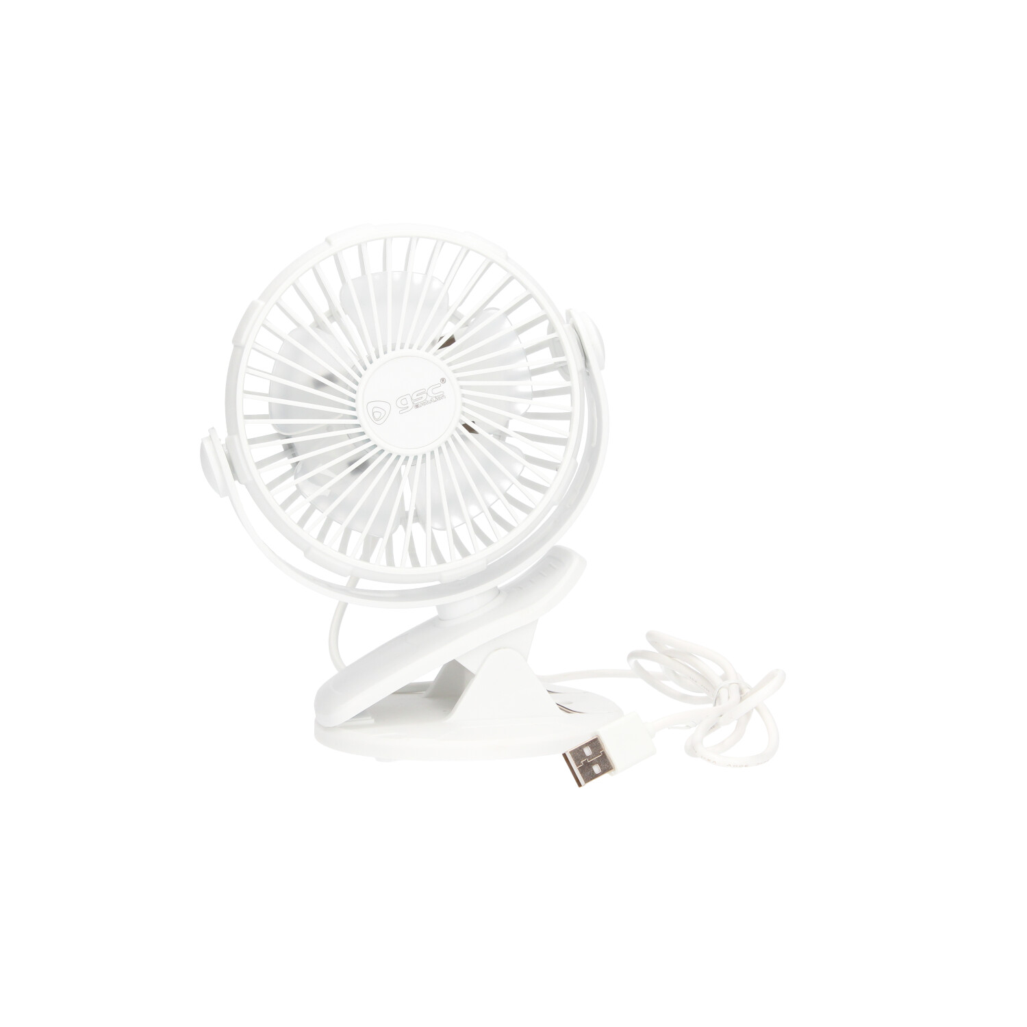 Mini ventilador USB tipo clip Fune 3W Blanco