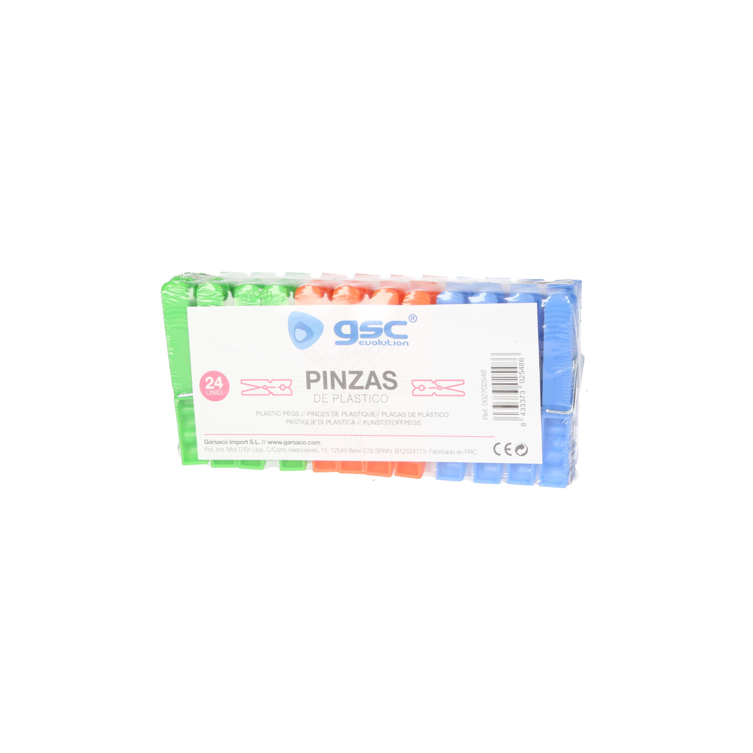 Pack 24 pinzas para ropa - plástico