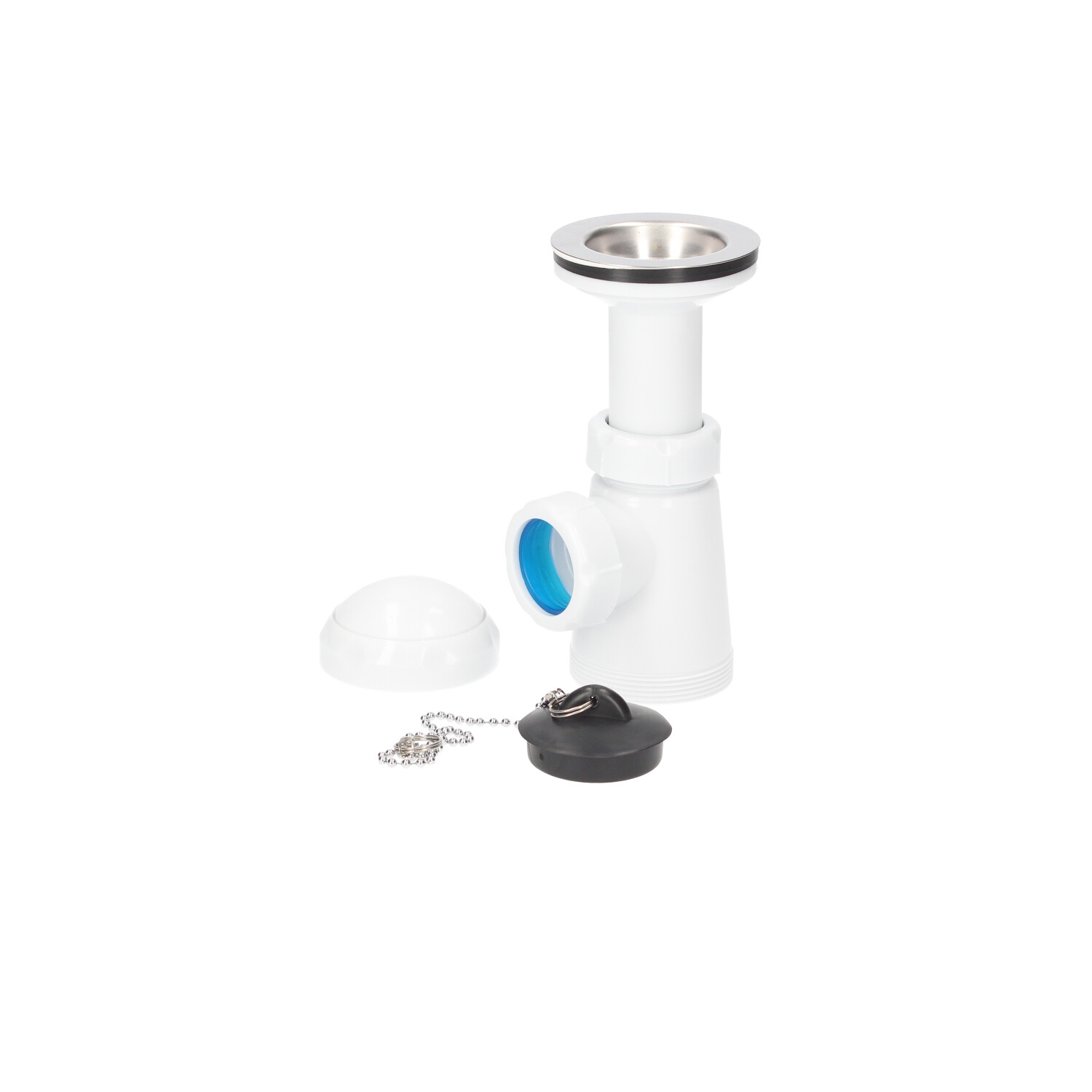 Sifón botella corto extensible salida Ø40mm reductora Ø32mm válvula lavabo - bidet