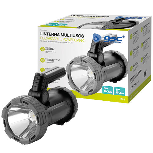 Linterna multiusos 5W + 5W recargable / powerbank