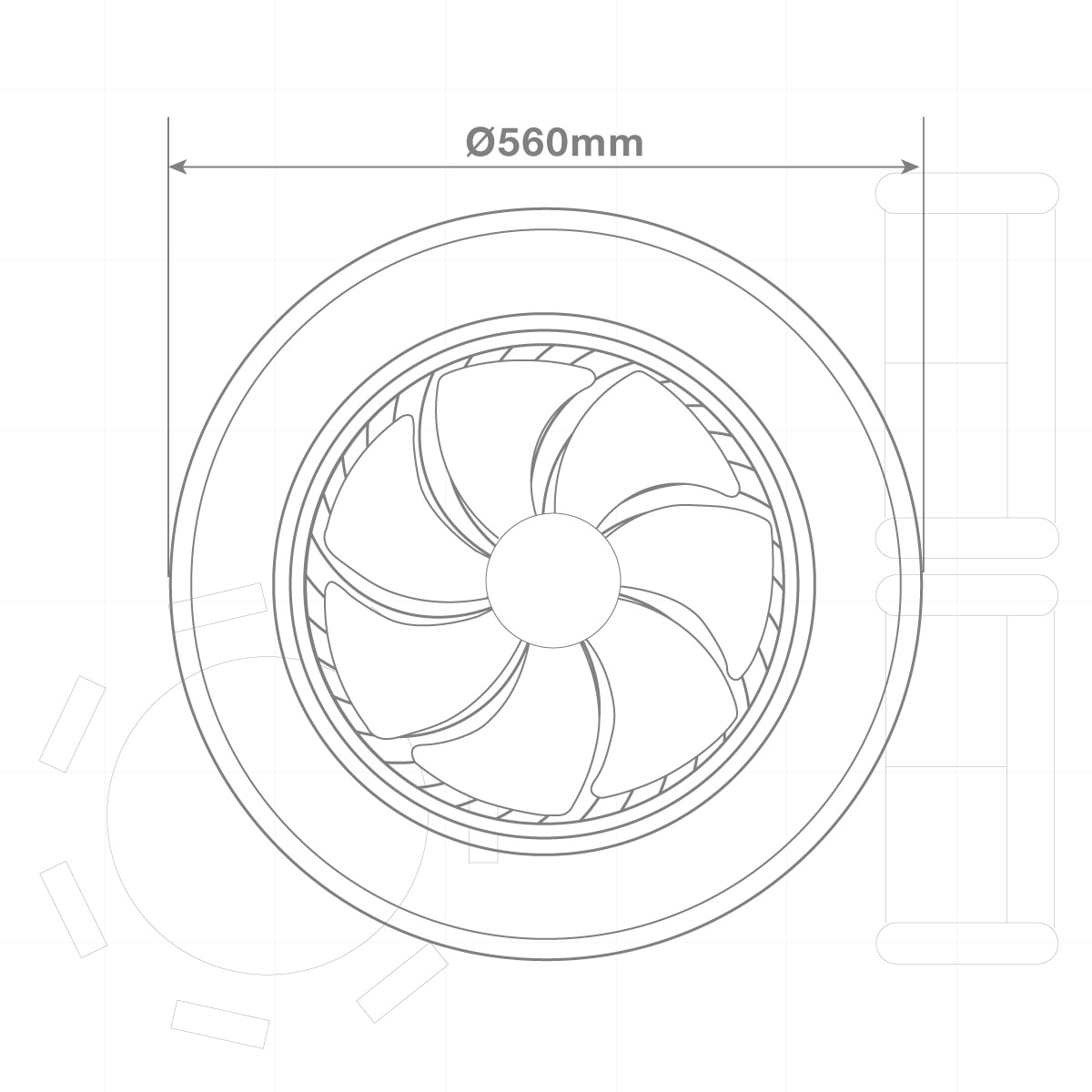 Ventilador techo rotativo Bhoor con luz CCT regulable y mando Ø50 7 aspas DC Blanco