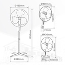 Ventilador Kureli 3 en 1 (sobremesa, pared y pie) Ø43cm 45W Blanco
