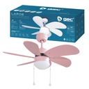 Ventilador techo Larde 2xE27 Ø82 6 aspas DC Rosa