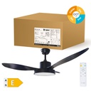 Ventilador techo Biula con luz CCT regulable y mando Ø122 3 aspas DC Negro