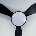 Ventilador techo Biula con luz CCT regulable y mando Ø122 3 aspas DC Negro