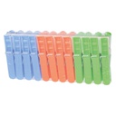 Pack 24 pinzas para ropa - plástico