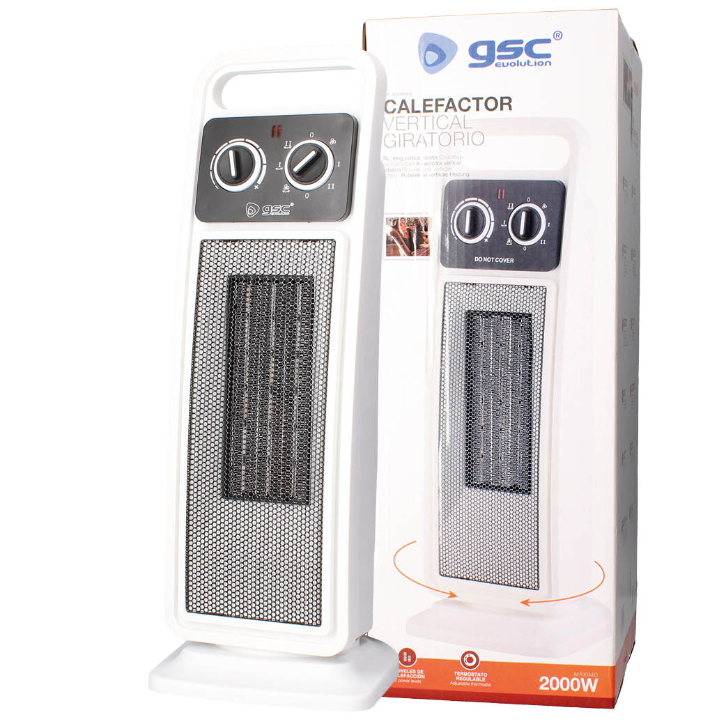 Calefactor vertical giratorio cerámico Max. 2000W