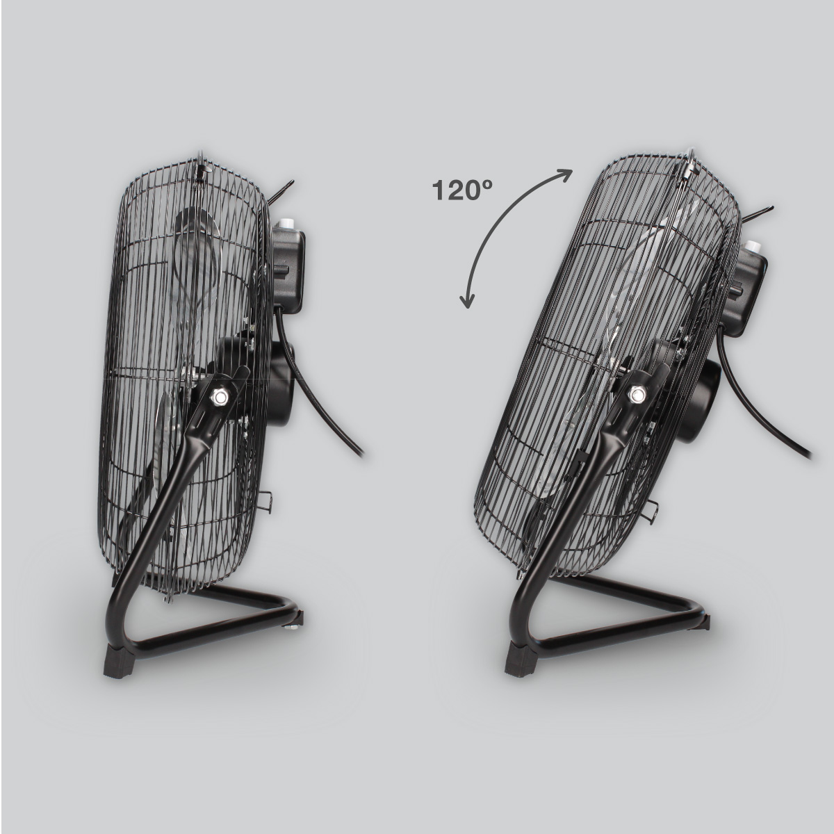 Ventilador metálico de suelo 40cm 70W Negro