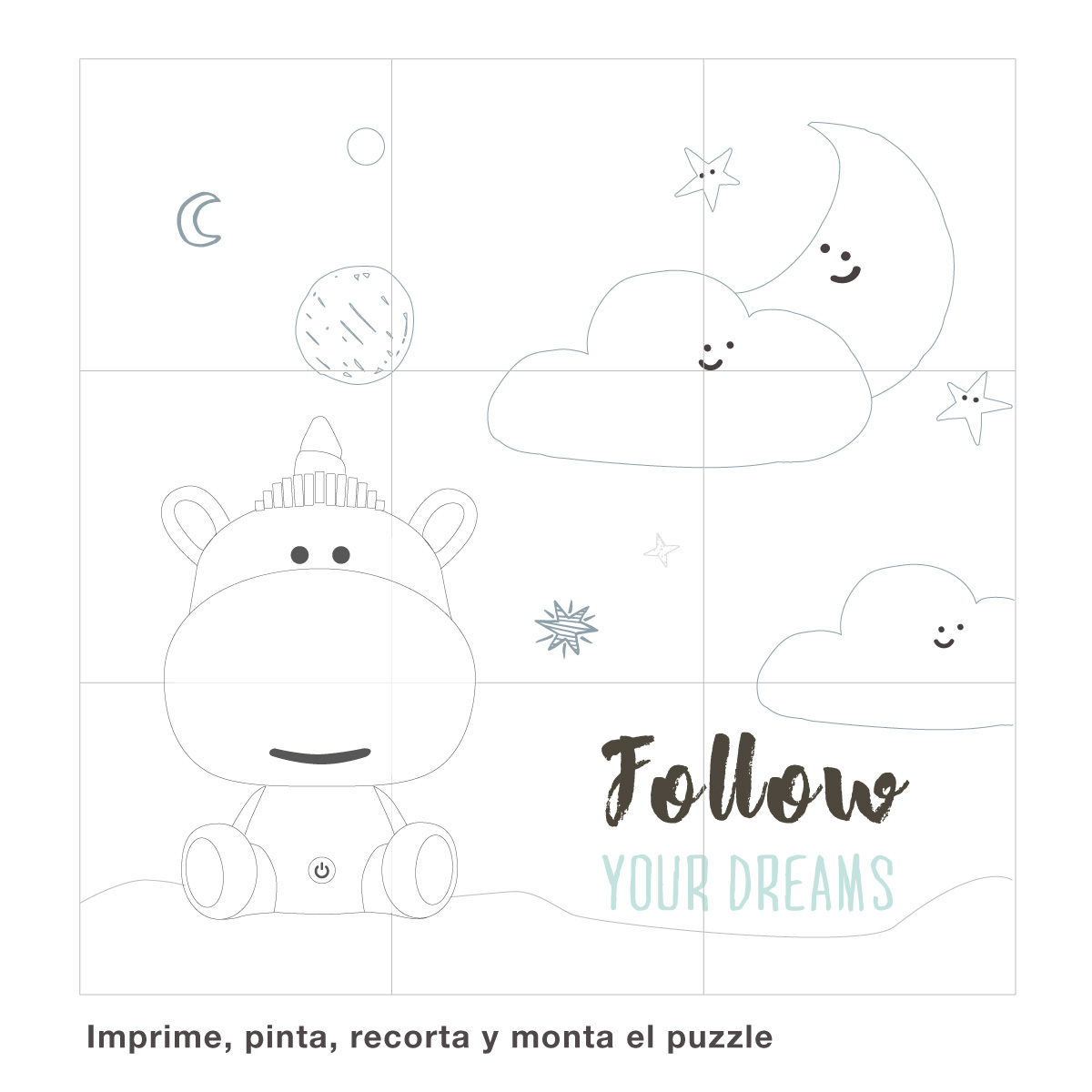 Luz de noche infantil LED Unicornio 2,5W Rosa