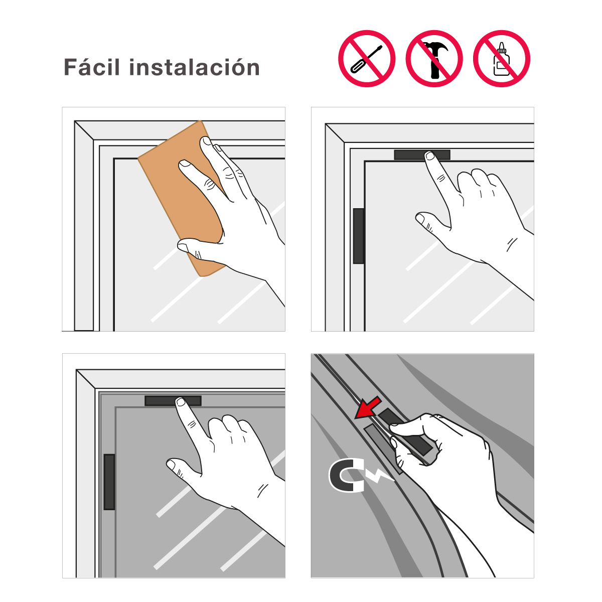 Mosquitera magnética para puertas 100x220cm