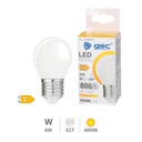 Bombilla LED esférica Serie Cristal 6W E27 4000K