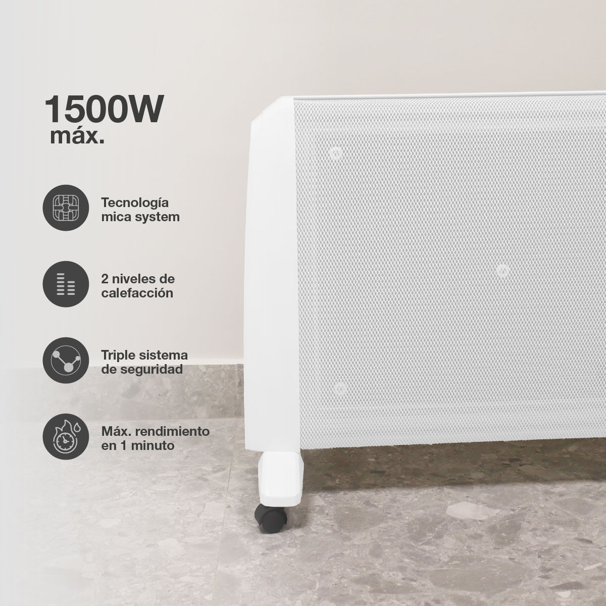 Radiador de mica Kambal Máx. 1500W