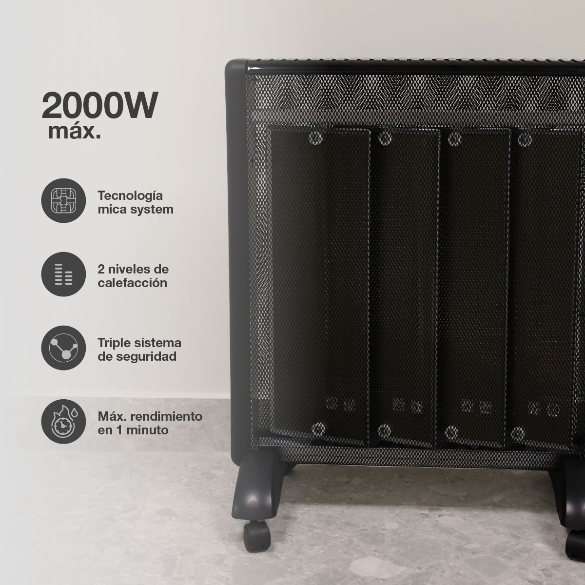 Radiador de mica Senbag Máx. 2000W