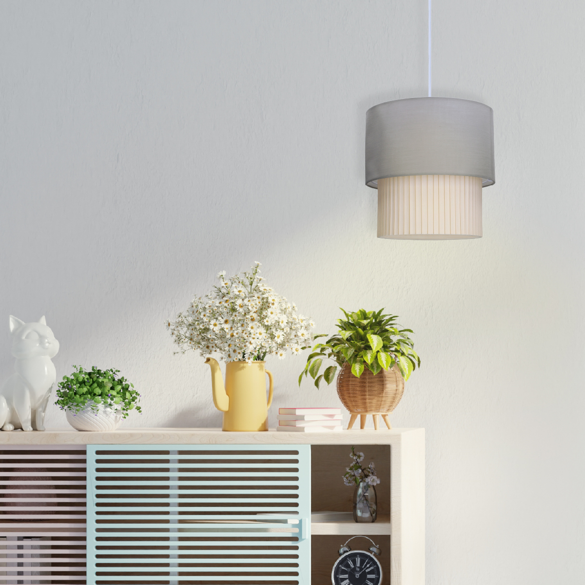 Lámpara de techo colgante Serie Batwe E27 Ø280mm Gris