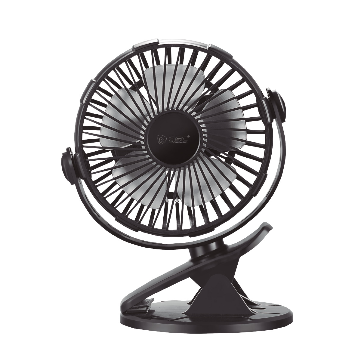 Mini ventilador USB tipo clip Fune 3W Negro