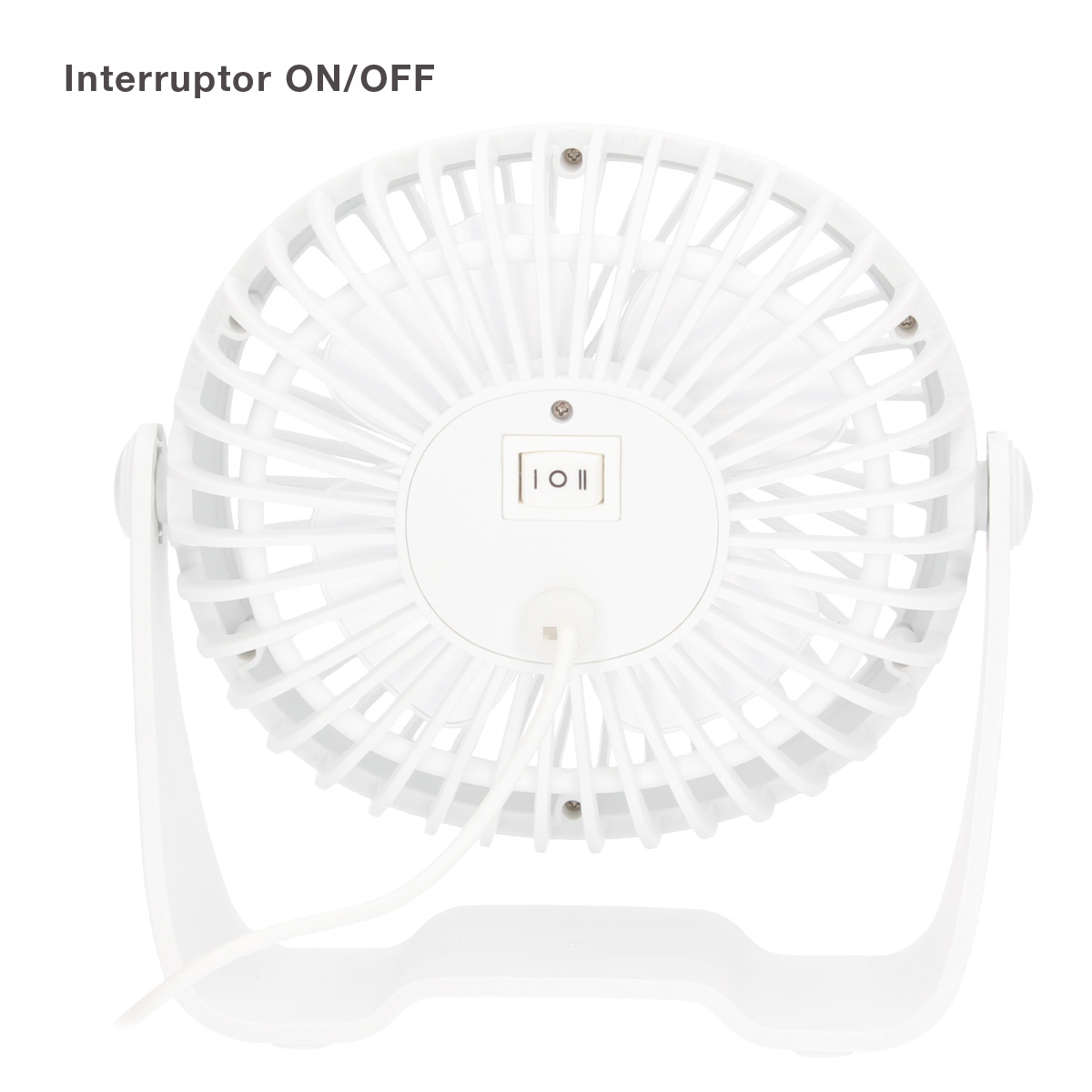 Mini ventilador sobremesa USB Alua Ø15cm 3W Blanco