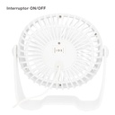 Mini ventilador sobremesa USB Alua Ø15cm 3W Blanco