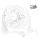Mini ventilador sobremesa USB Alua Ø15cm 3W Blanco