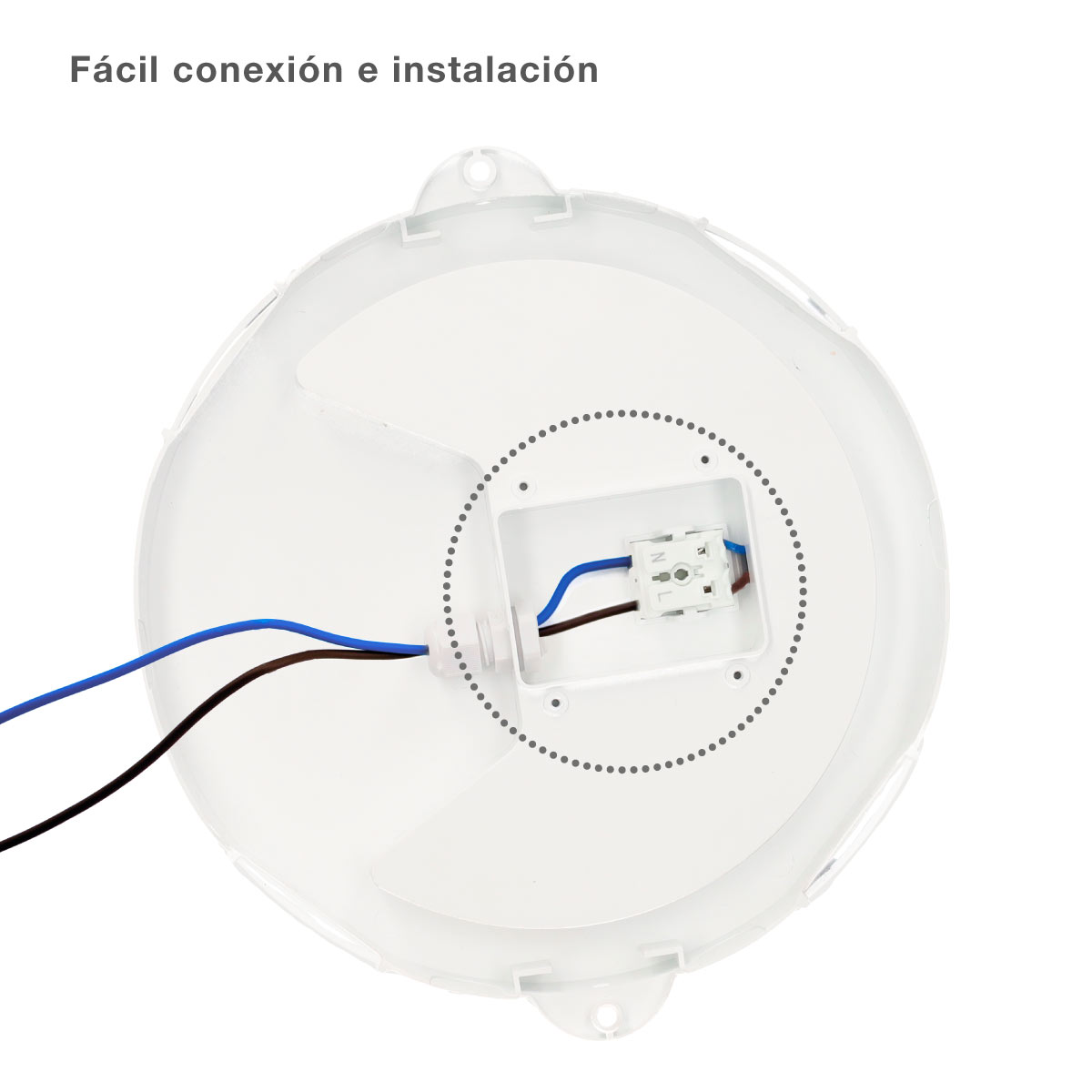 Aplique LED redondo Oxalis con rejilla 15W 4000K Blanco