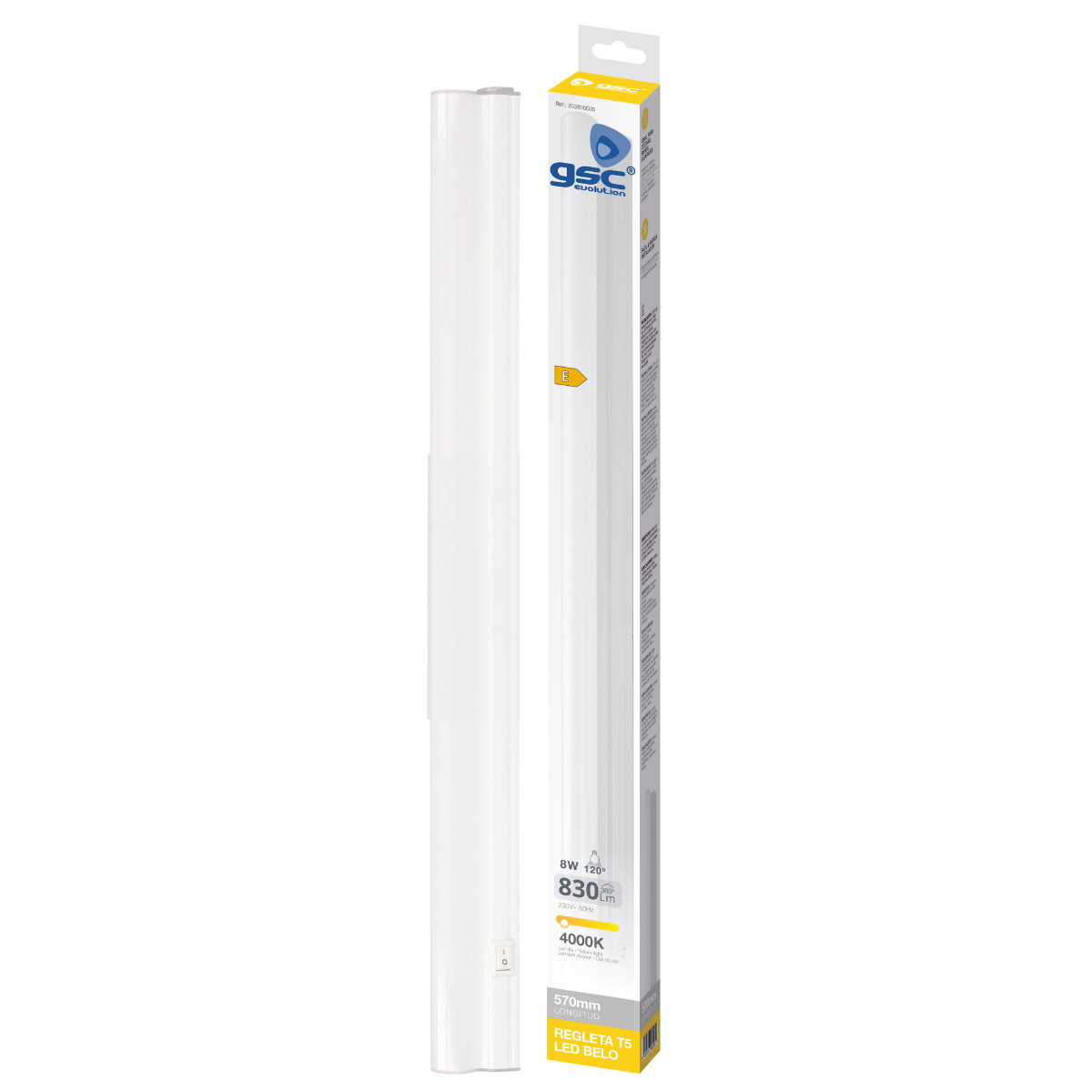 Regleta T5 LED Belo 570mm 8W 4000K