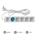 [000000014] Base múltiple Serie Estándar 6T (3x1.5mm) 1,5M Blanco