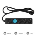 [000000028] 5 way socket Black (3x1.5mm) 1,5M wire