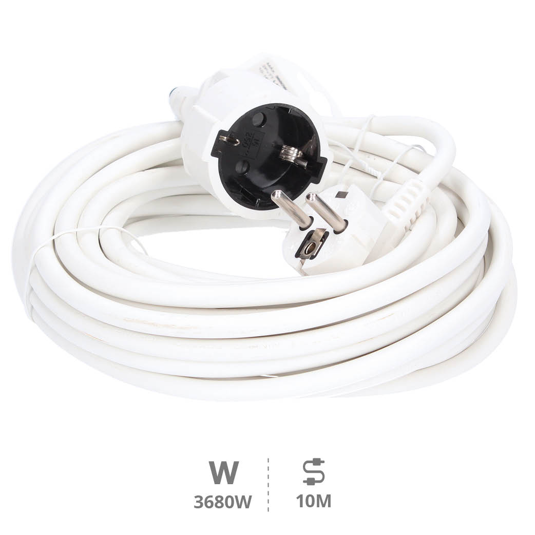Prolongador sucko (3 x 1,5 mm) 10 m Branco