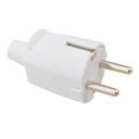 [000200198] Ficha bipolar entrada cabo reta 4,8 mm Branco