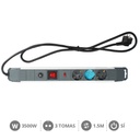 [000801084] 3 way socket with switch (3x1.5mm) 1,5M wire - surge protection