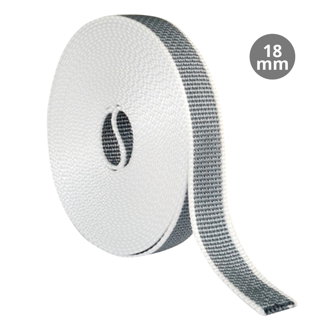 Ruban rideau réversible 6 M 18mm Gris