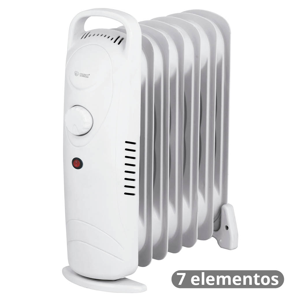 Mini-radiateur à bain d’huile à 7 éléments Máx. 600W.