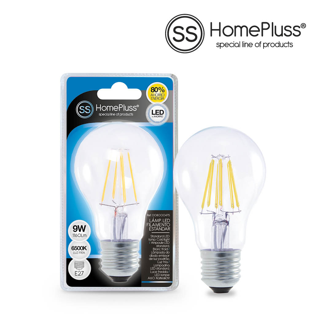 A60 LED filament lamp 9W E27 6500K 8pcs/box