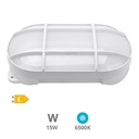 [200205001] Aplique LED oval Cercis con rejilla 15W 6500K Blanco