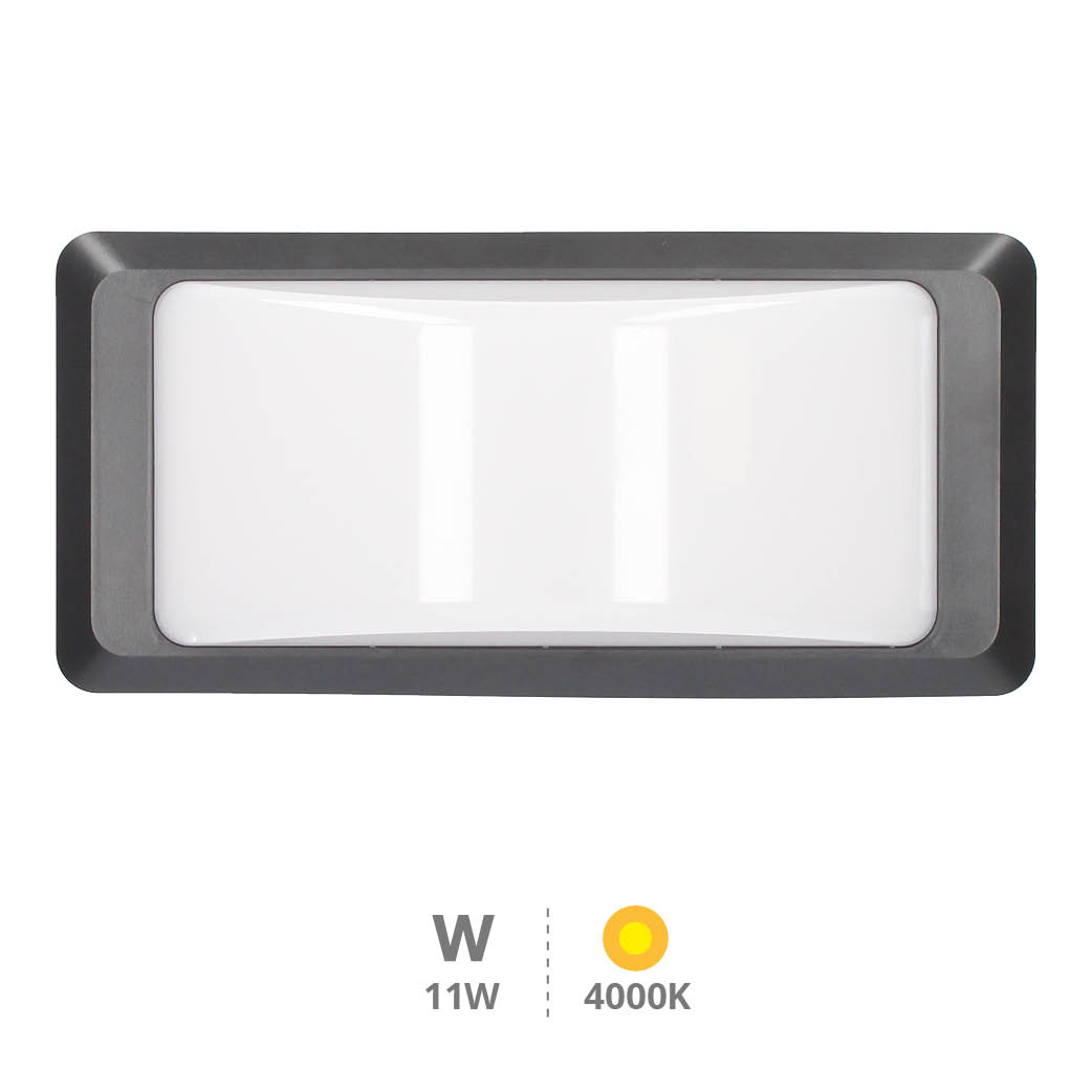 Aplique de parede LED Anthe 11 W 4000 K IP65 Cinzento antracite