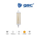 [200650012] Lampe linéaire 118 mm R7s 14 W 2700K