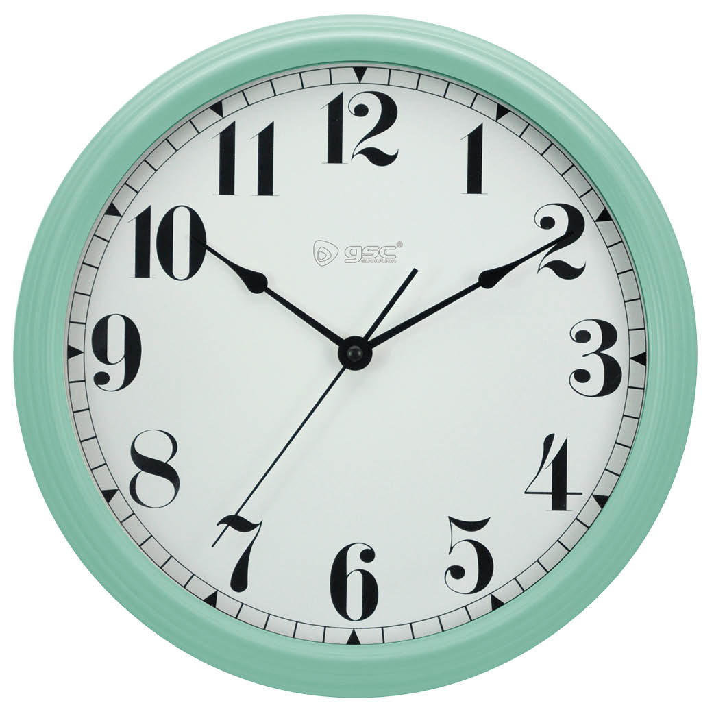 Vintage mint kitchen clock Green