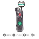 Bloc multiprises 3 P + Int. (3x1,0mm) 1,5 M Noir - 5 u sous film rétractable
