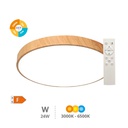 [203605073] Plafon teto LED Andra redondo 24 W 3000 K a 6500 K IP44 ajustável Efeito madeira