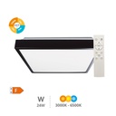 [203605076] Plafon teto LED Andra quadrado 30 W 3000 K a 6500 K IP44 regulável Negro