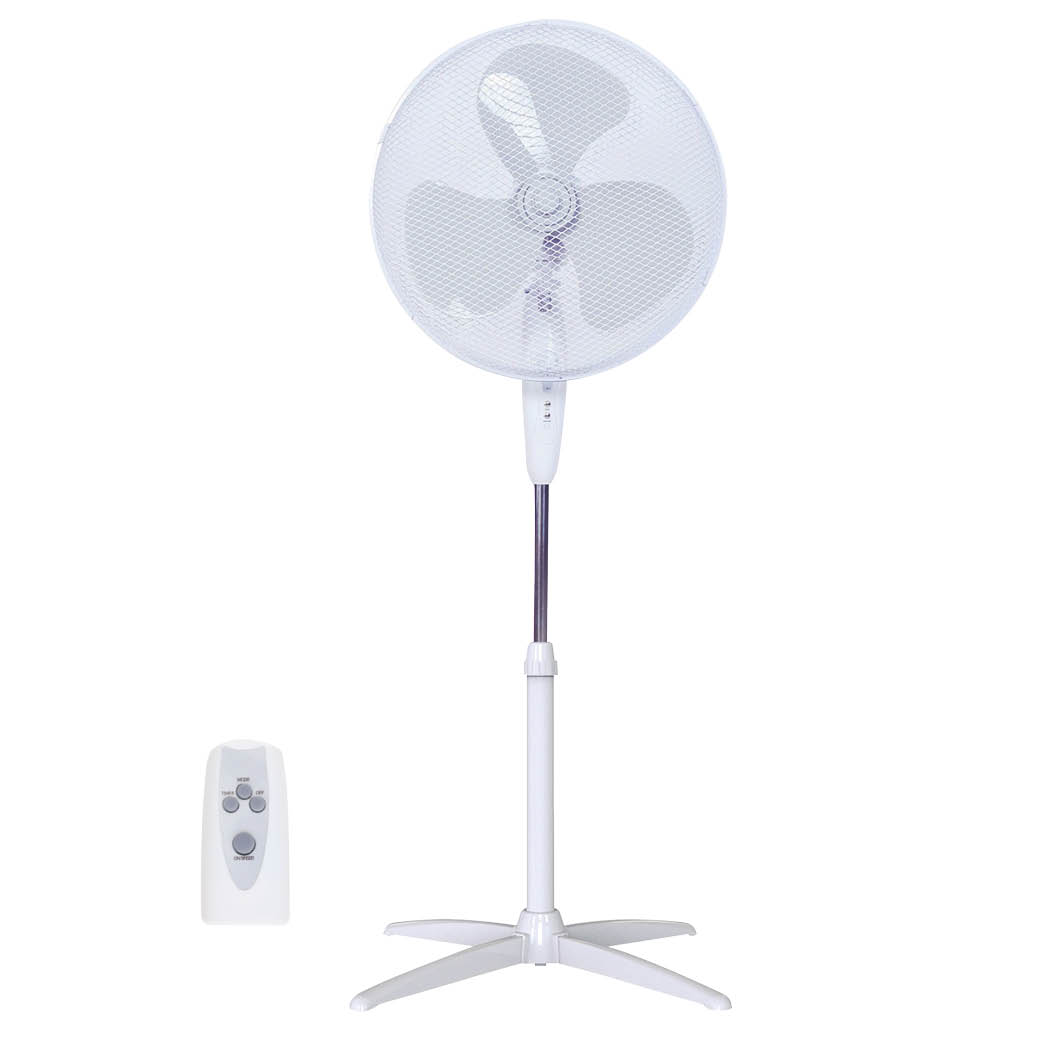 Ventilador de pé com comando 43 cm 45 W Branco