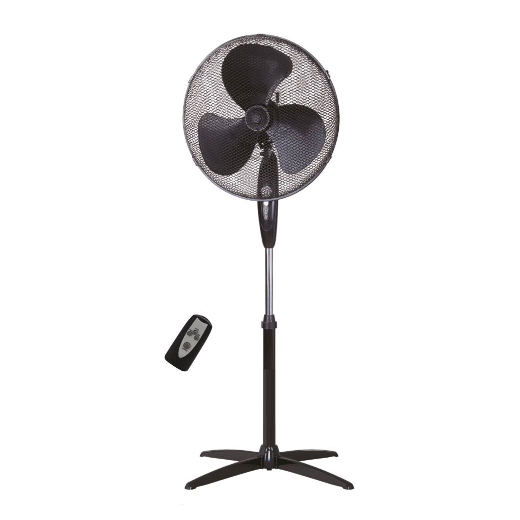 Ventilador de pé com comando 43 cm 45 W Negro