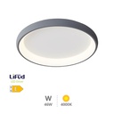 [203605078] Plafon teto LED Simola quadrado 46 W 4000 K Cinzento