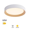 [203605085] Plafon teto LED Peranka 42 W 4000 K Branco + efeito madeira
