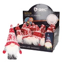 [204690107] Sicco Red and White LED Christmas standing gnome 16cm 2xLR44 - 12pcs display