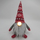 [204690114] Gnomo de Natal LED sentado Hagin 36 cm 2 x CR2032 Vermelho e Cinzento