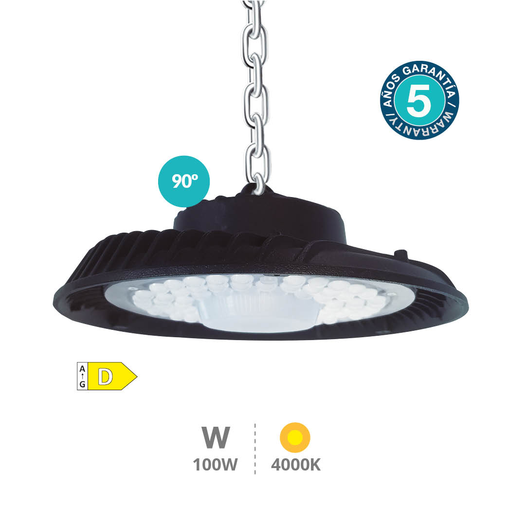 Lâmpada LED industrial tipo exaustor Titas 100 W 90º 4000 K